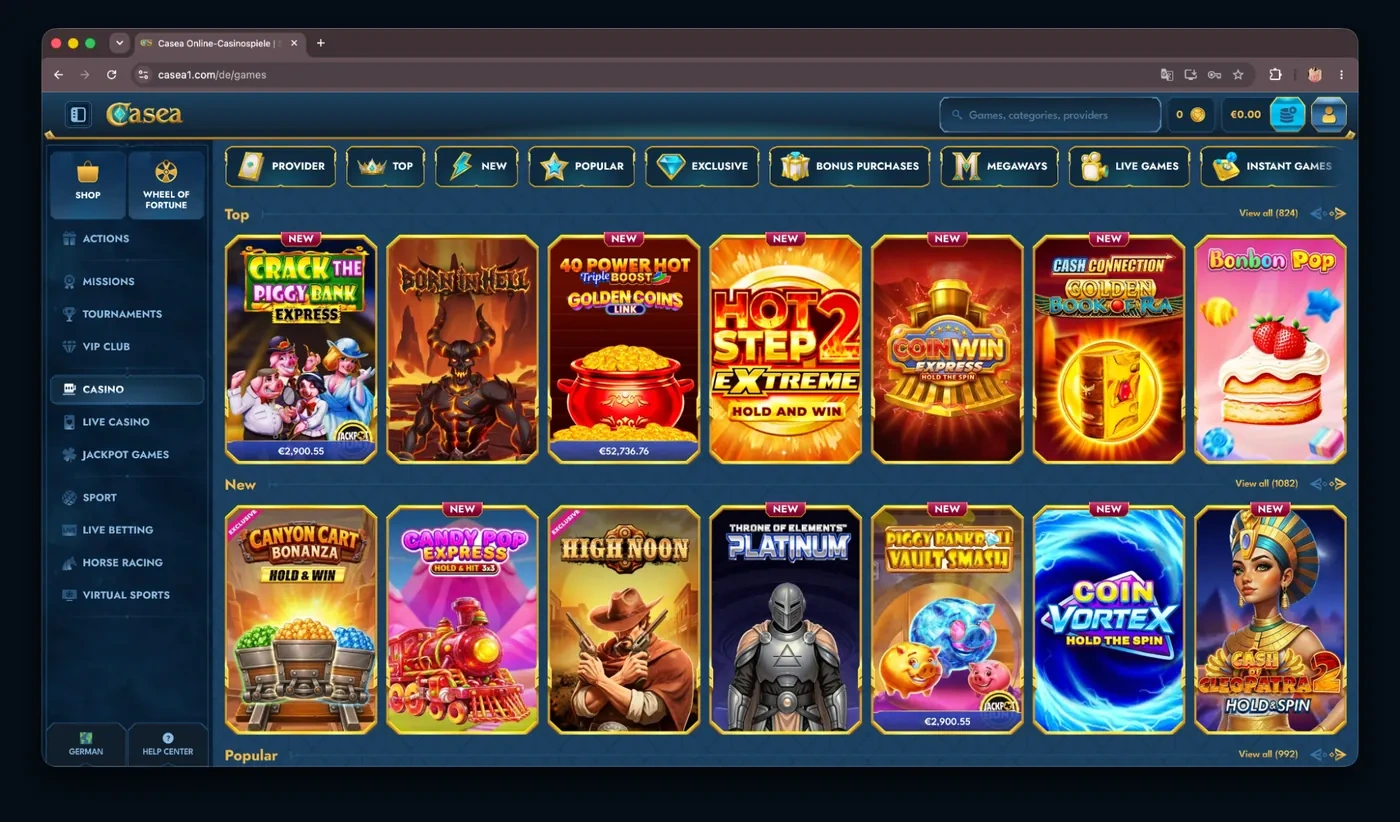 casea online casino gry i dostawcy